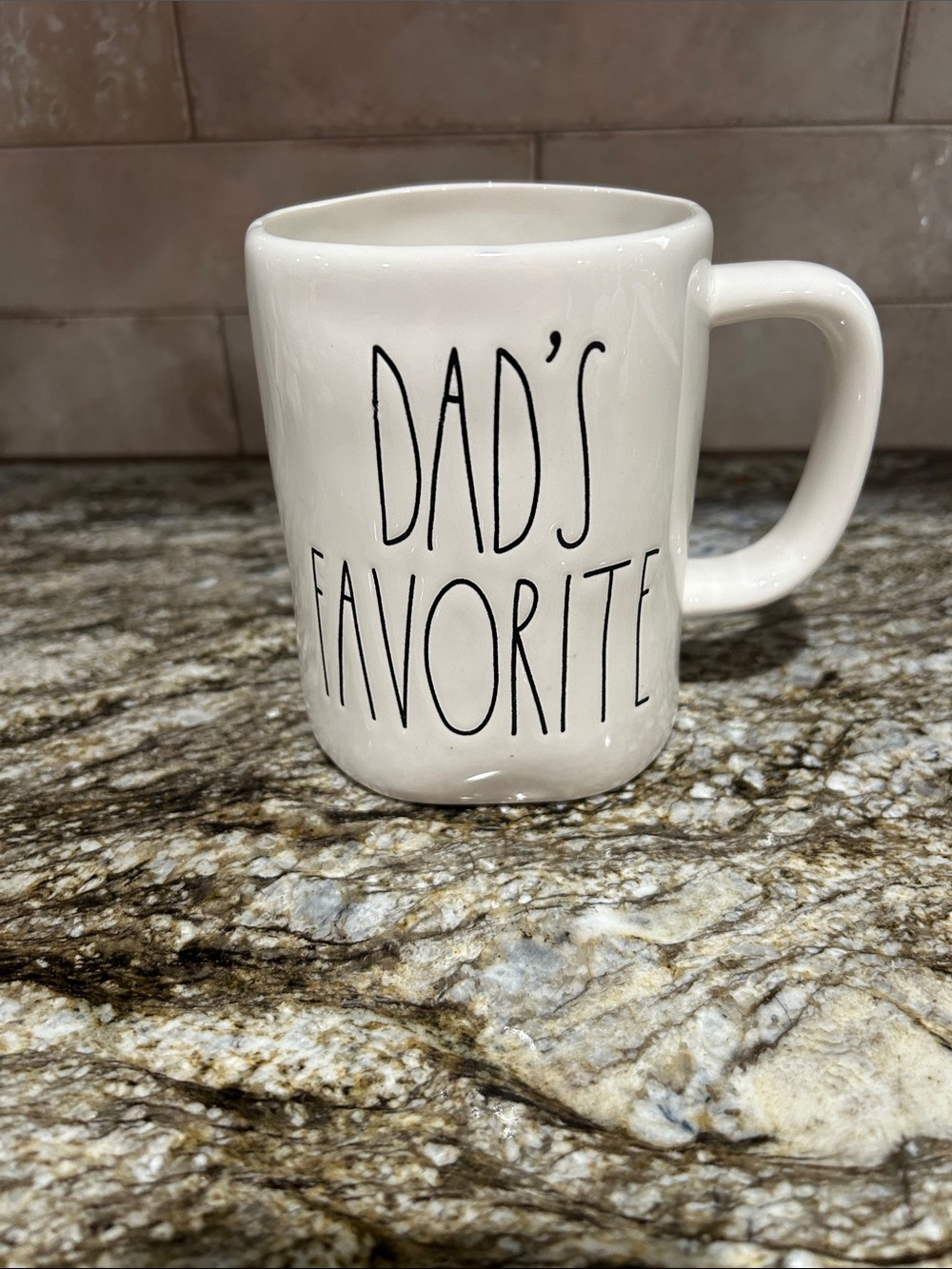Dad's Favorite White Ceramic Mug by Rae Dunn